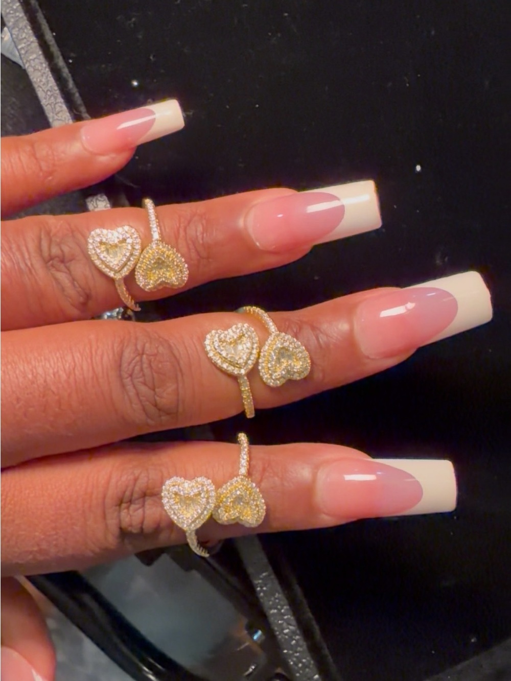 Heart Cluster Pavé Ring in Gold-tone with Clear Stones - Women Jewelry
